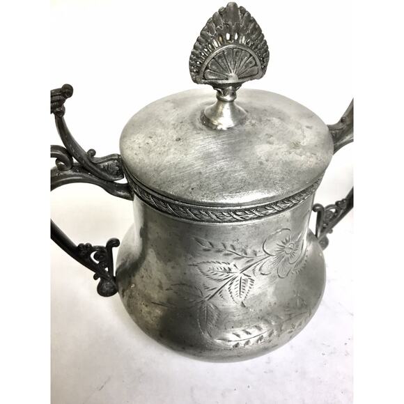 Albany Silverplate Sugar Bowl With Lid And Creamer Set - Picture 3 of 4